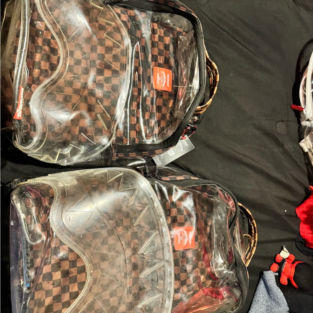 Sprayground Black and Brown clear Backpack